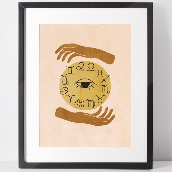 Other - Wall Art Bohemian Celestial Hands Horoscope Print Poster Illustration Unframed